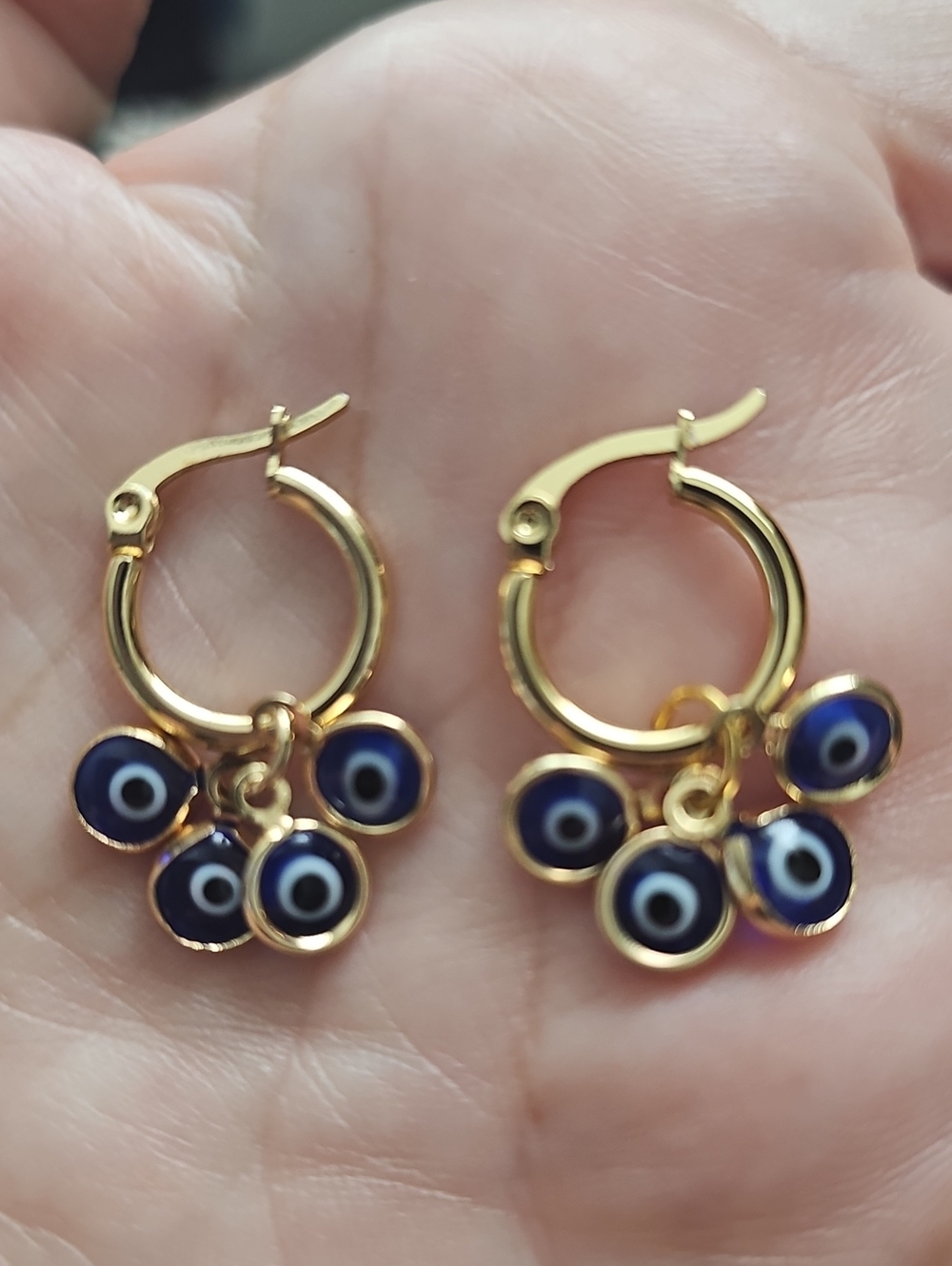 Evil eye  huggie hoops